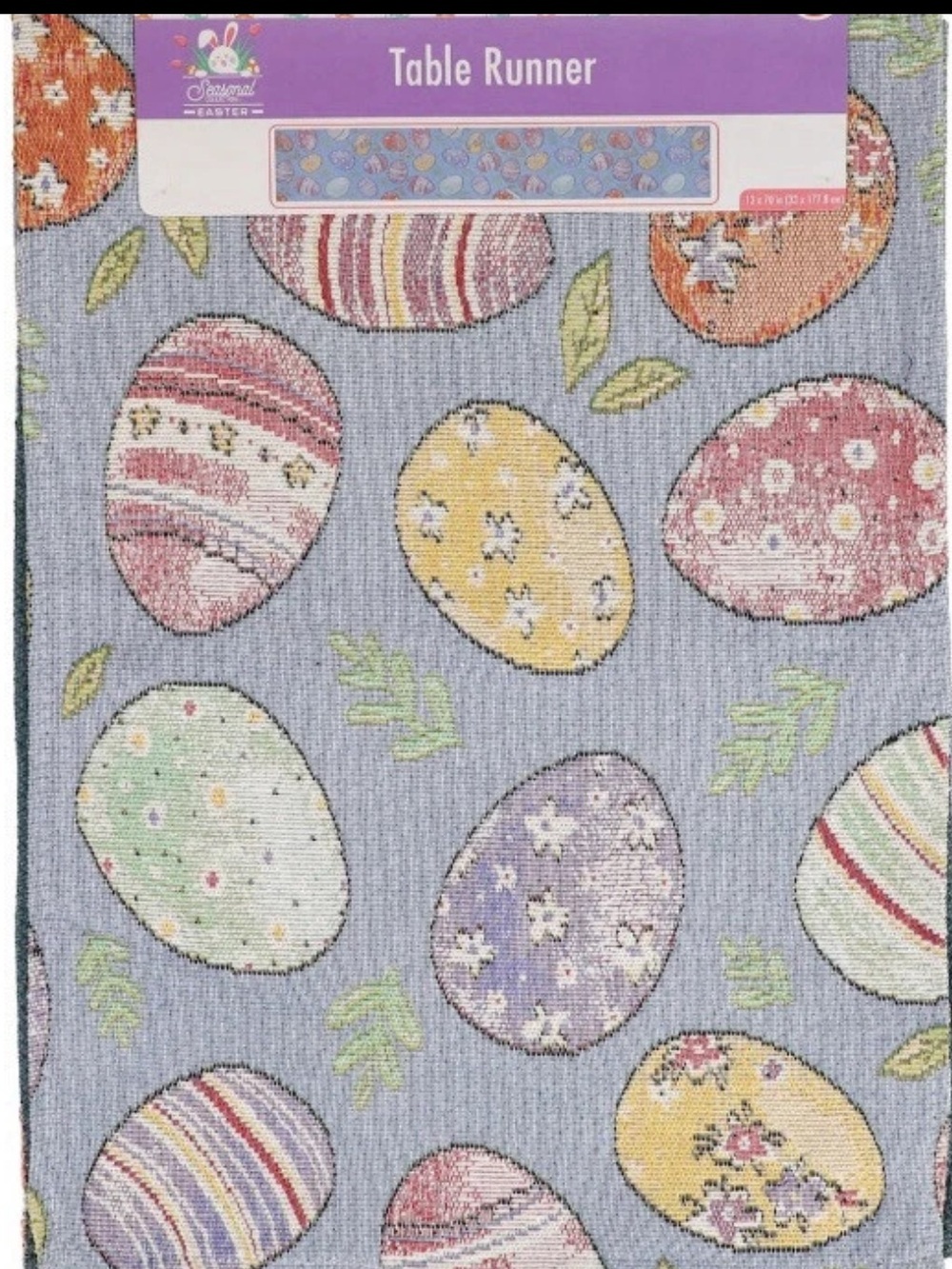 Easter Tapestry Table Runner - Egg Pattern (Purple)